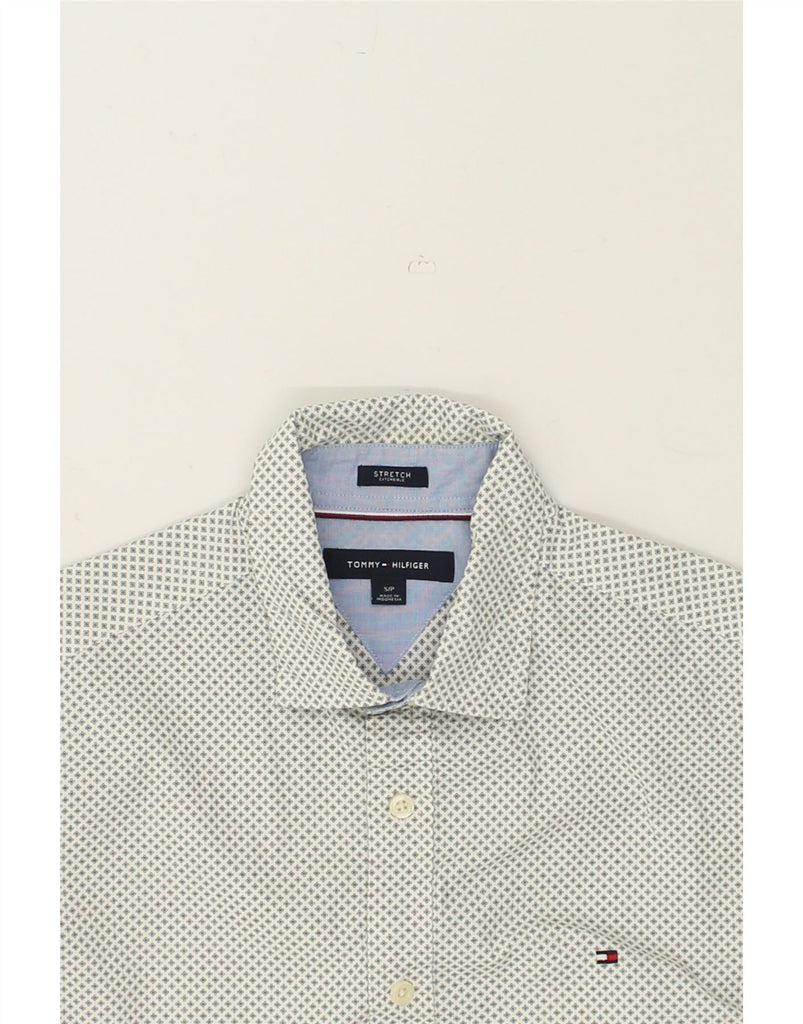 TOMMY HILFIGER Mens Shirt Small Grey Floral Cotton | Vintage Tommy Hilfiger | Thrift | Second-Hand Tommy Hilfiger | Used Clothing | Messina Hembry 