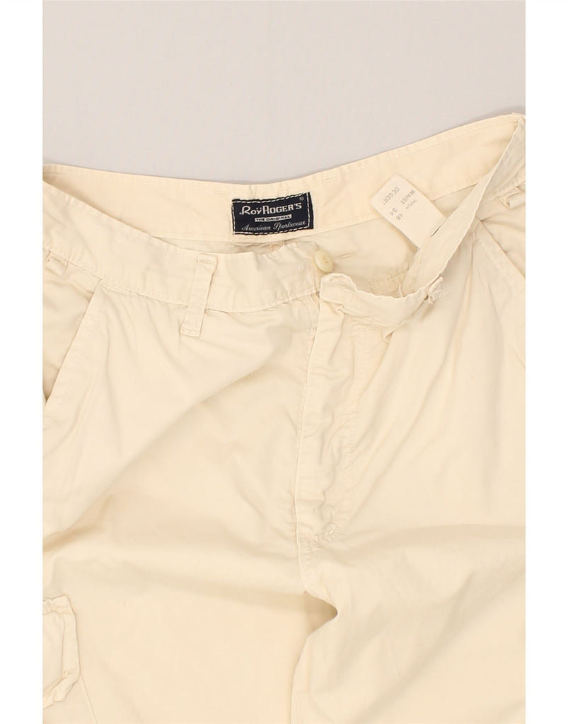 ROY ROGERS Mens Straight Cargo Trousers W34 L31 Beige Cotton | Vintage Roy Rogers | Thrift | Second-Hand Roy Rogers | Used Clothing | Messina Hembry 