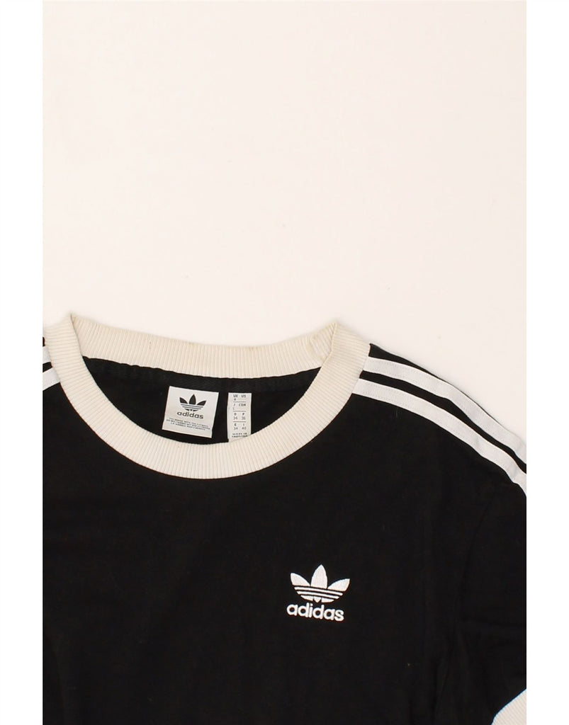 ADIDAS Womens T-Shirt Top UK 8 Small Black Cotton | Vintage Adidas | Thrift | Second-Hand Adidas | Used Clothing | Messina Hembry 