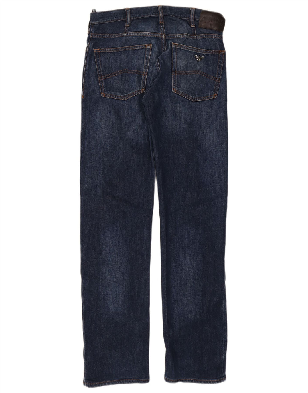 Armani Mens Regular Fit Straight Jeans W30 L32 Navy Blue Cotton