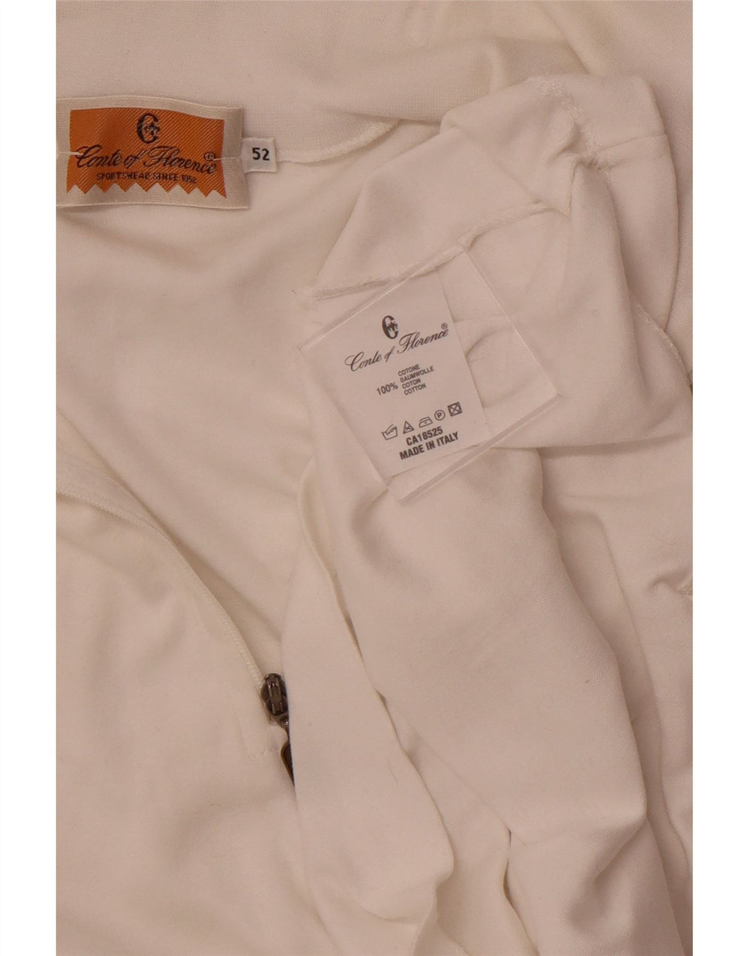 CONTE OF FLORENCE Womens Zip Neck Pullover Tracksuit Top IT 52 2XL White