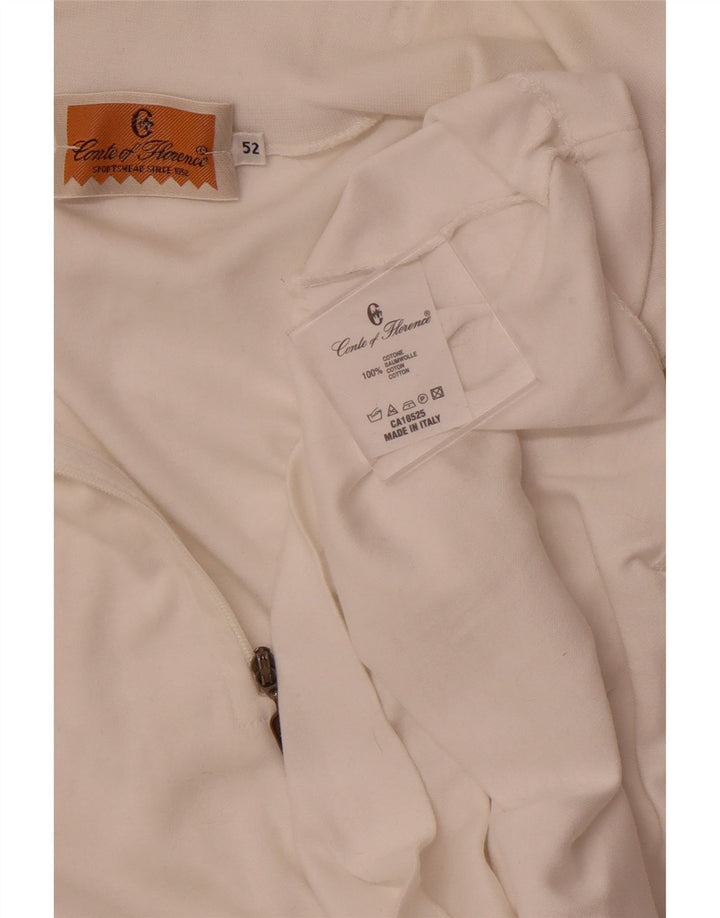 CONTE OF FLORENCE Womens Zip Neck Pullover Tracksuit Top IT 52 2XL White