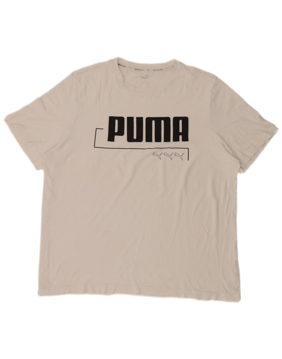 Puma Mens Graphic T-Shirt Top XL White Cotton