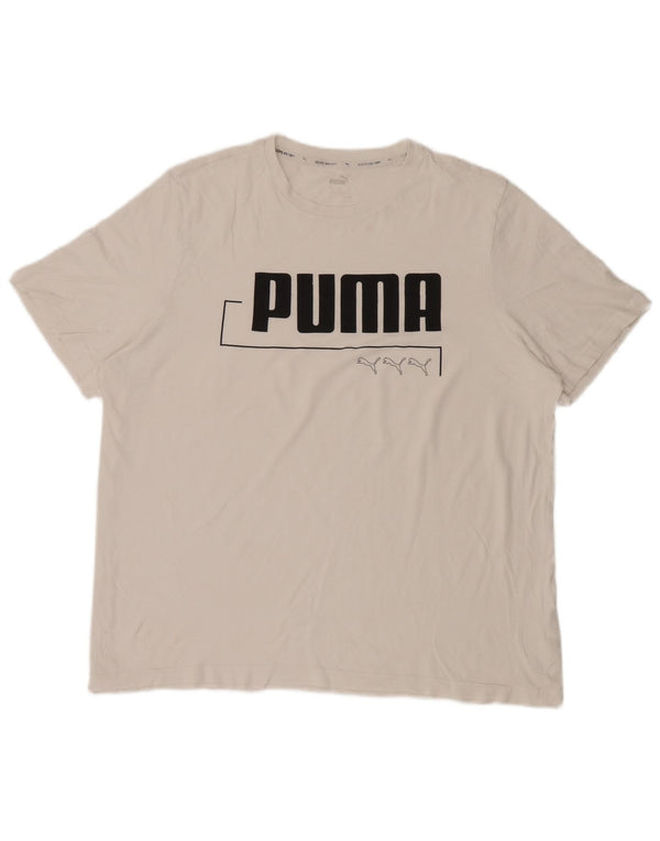 Puma Mens Graphic T-Shirt Top XL White Cotton