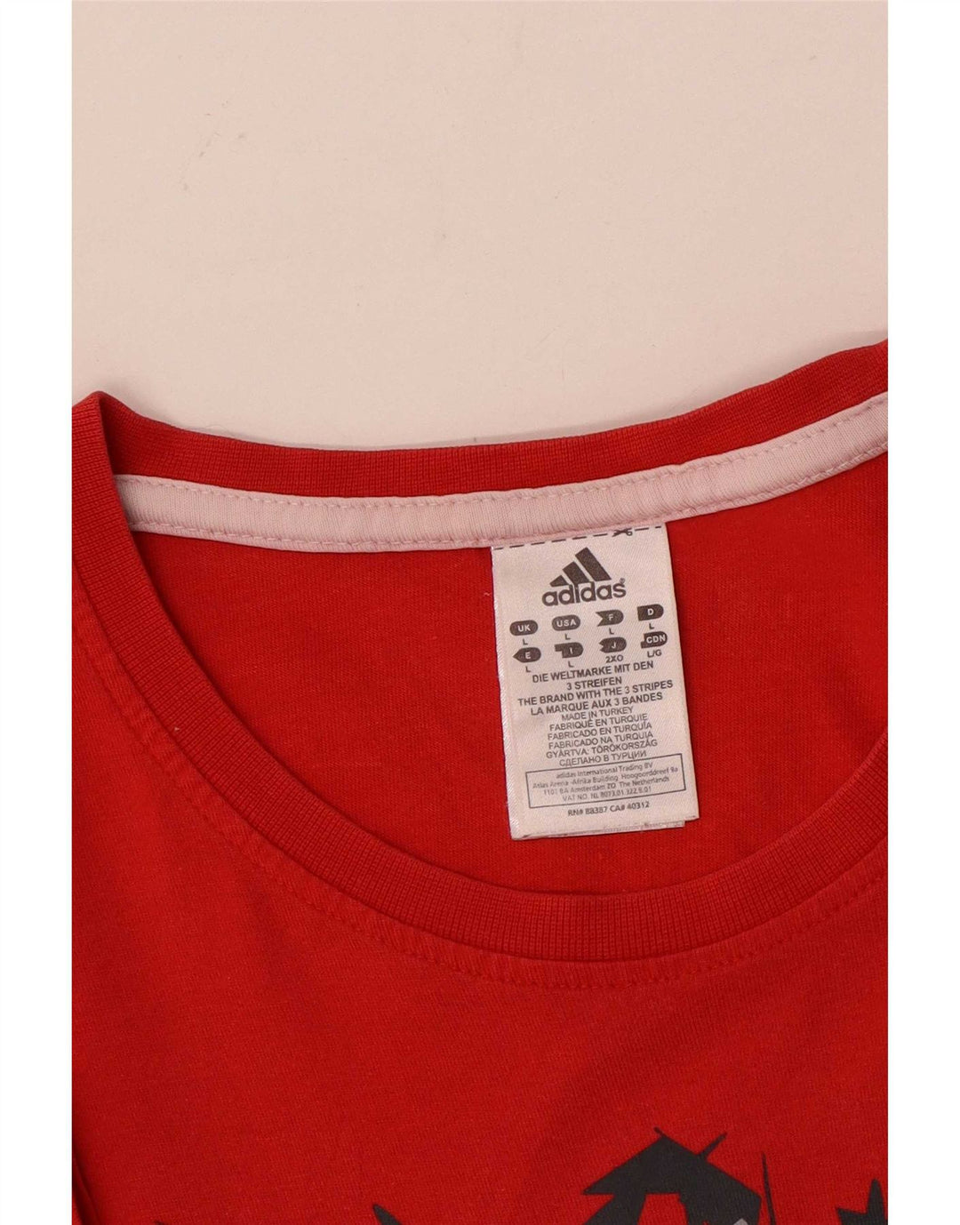 Adidas Mens Graphic T-Shirt Top Large Red Cotton