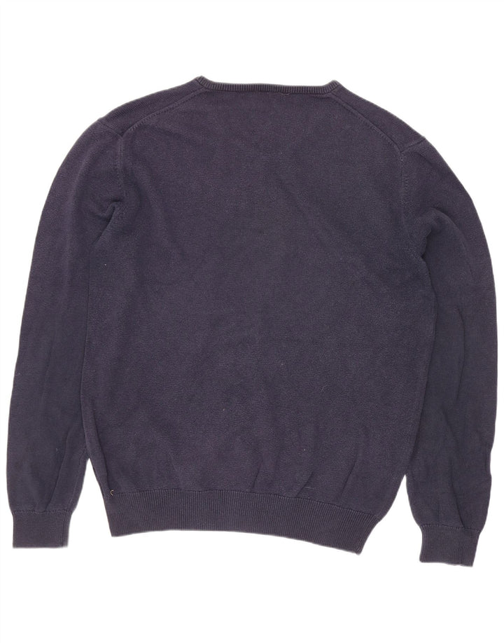 Crew Clothing Mens V-Neck Jumper Sweater Medium Navy Blue Cotton