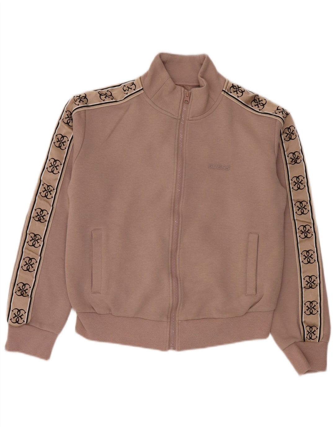 Guess Womens Graphic Tracksuit Top Jacket UK 16 Large Pink Colourblock