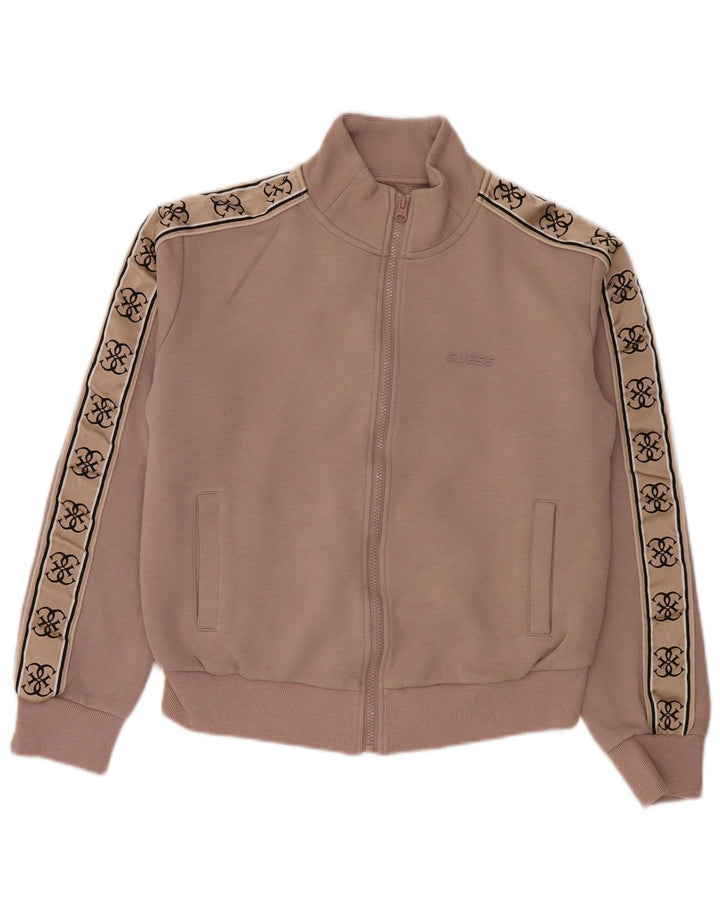Guess Womens Graphic Tracksuit Top Jacket UK 16 Large Pink Colourblock
