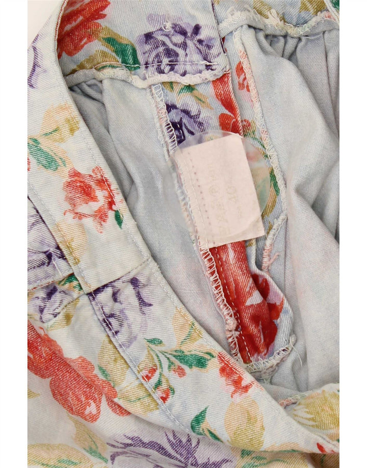 Vintage Womens Pegged Denim Shorts IT 40 Small W25 Multicoloured Floral