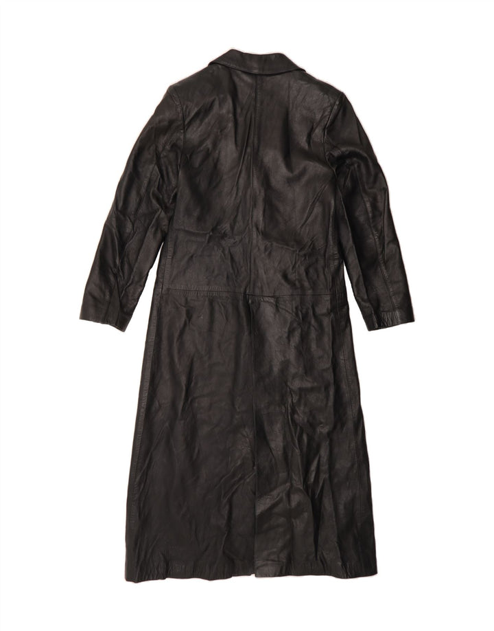 GALLOTTI Womens Leather Coat IT 44 Medium Black Leather Vintage Gallotti and Second-Hand Gallotti from Messina Hembry 