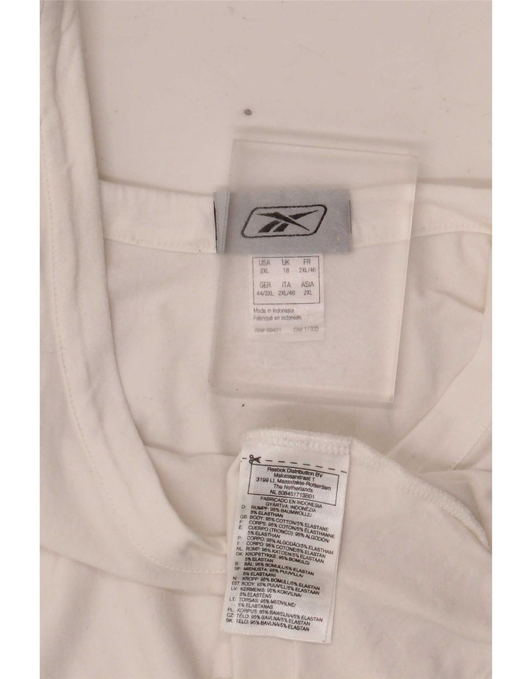 Reebok Womens Vest Top UK 18 XL White Cotton