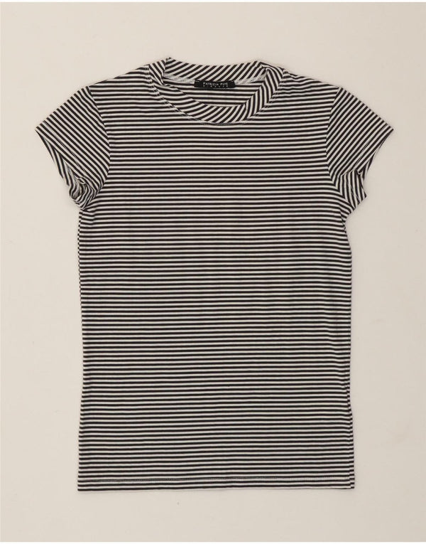 Patrizia Pepe Womens T-Shirt Top UK 8 Small Black Striped