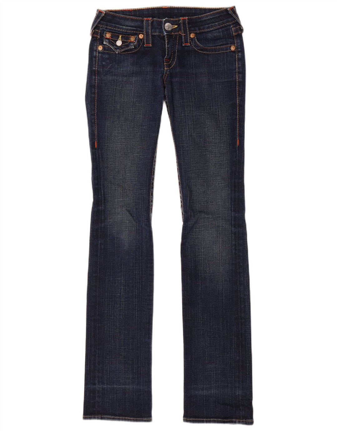 True Religion Womens Slim Bootcut Jeans W24 L33 Blue Cotton