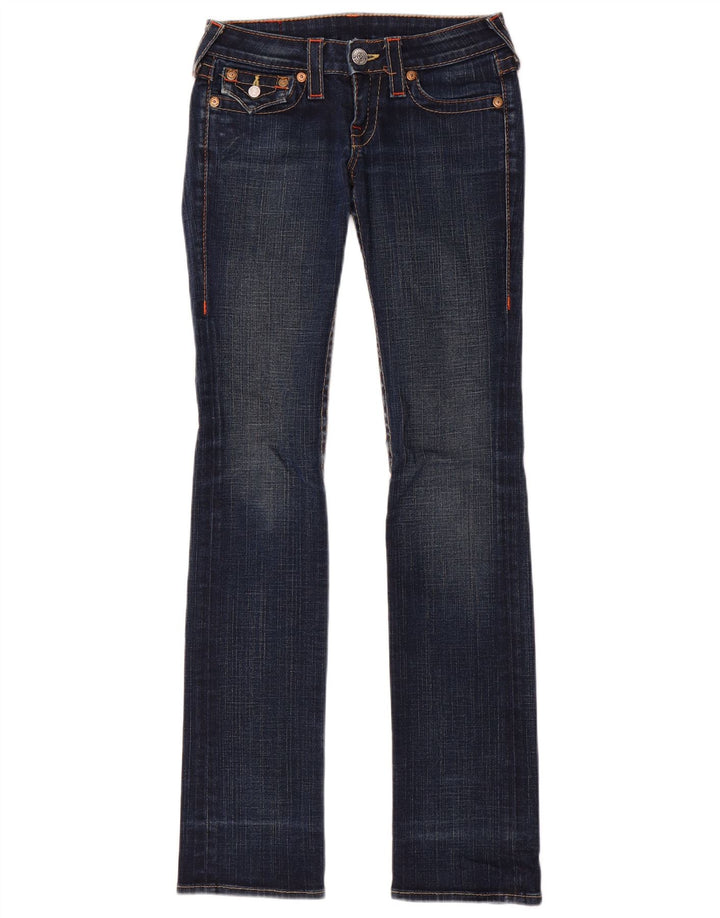 True Religion Womens Slim Bootcut Jeans W24 L33 Blue Cotton