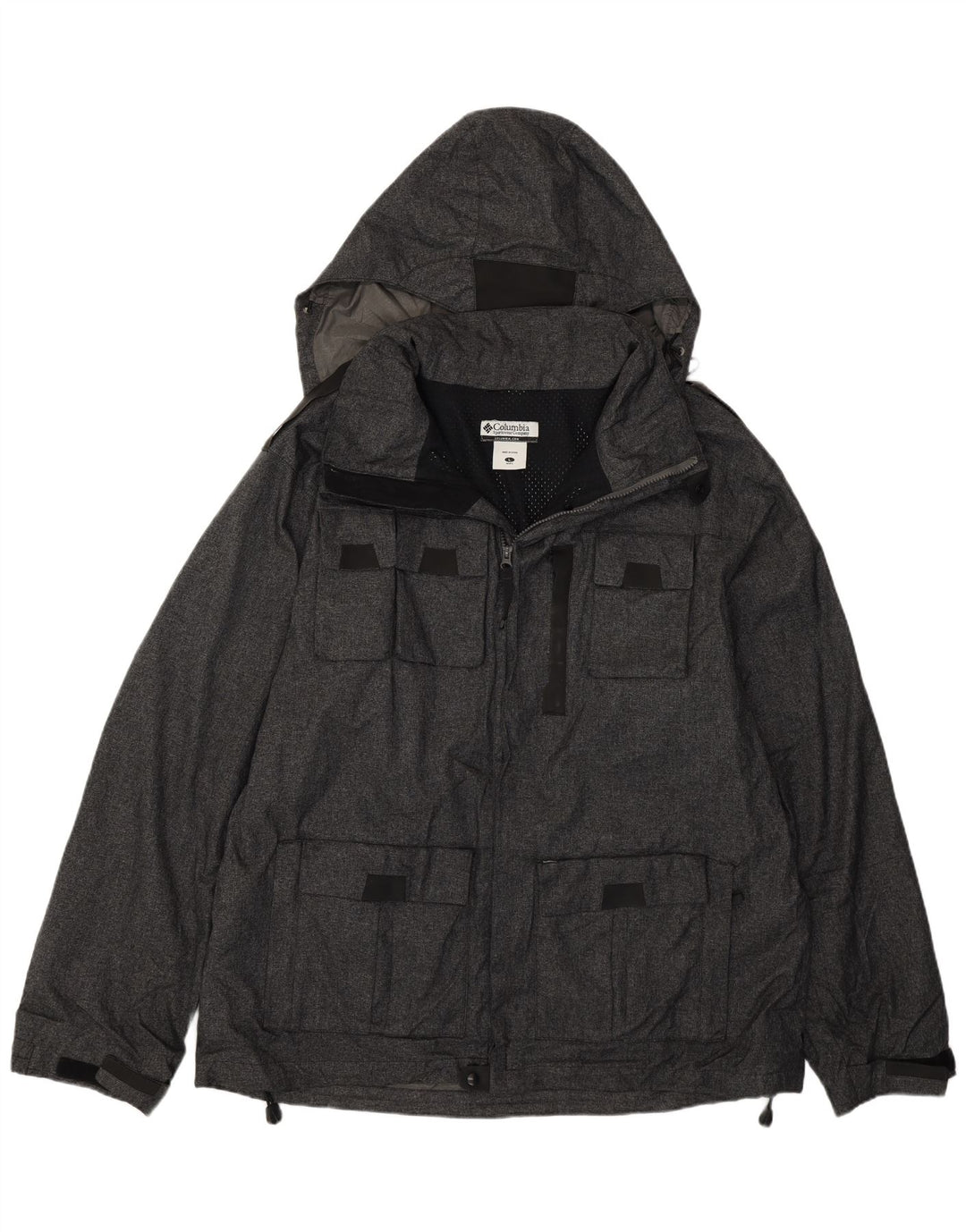Columbia Mens Hooded Utility Jacket UK 40 Large Grey Polyamide