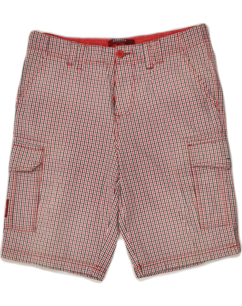 CARRERA Mens Cargo Shorts W34 Large Red Check | Vintage Carrera | Thrift | Second-Hand Carrera | Used Clothing | Messina Hembry 