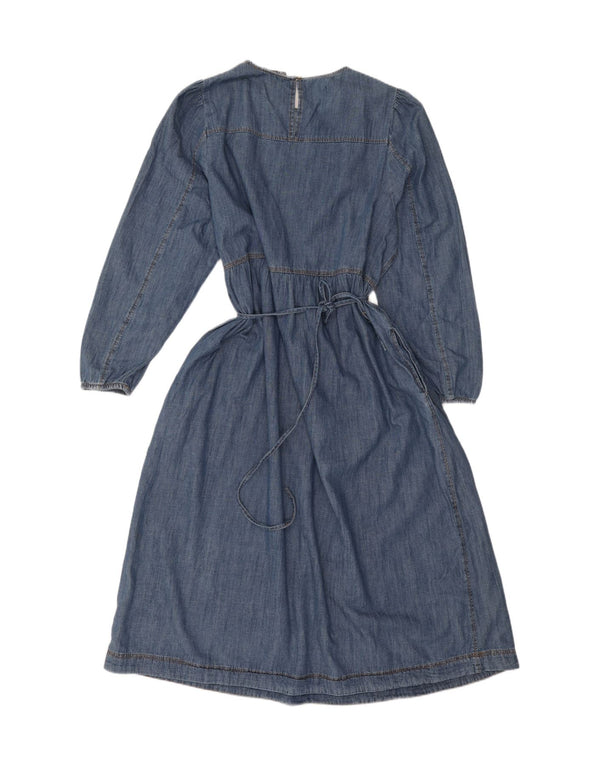 Marks & Spencer Womens Long Sleeve Denim Dress UK 18 XL Blue Cotton