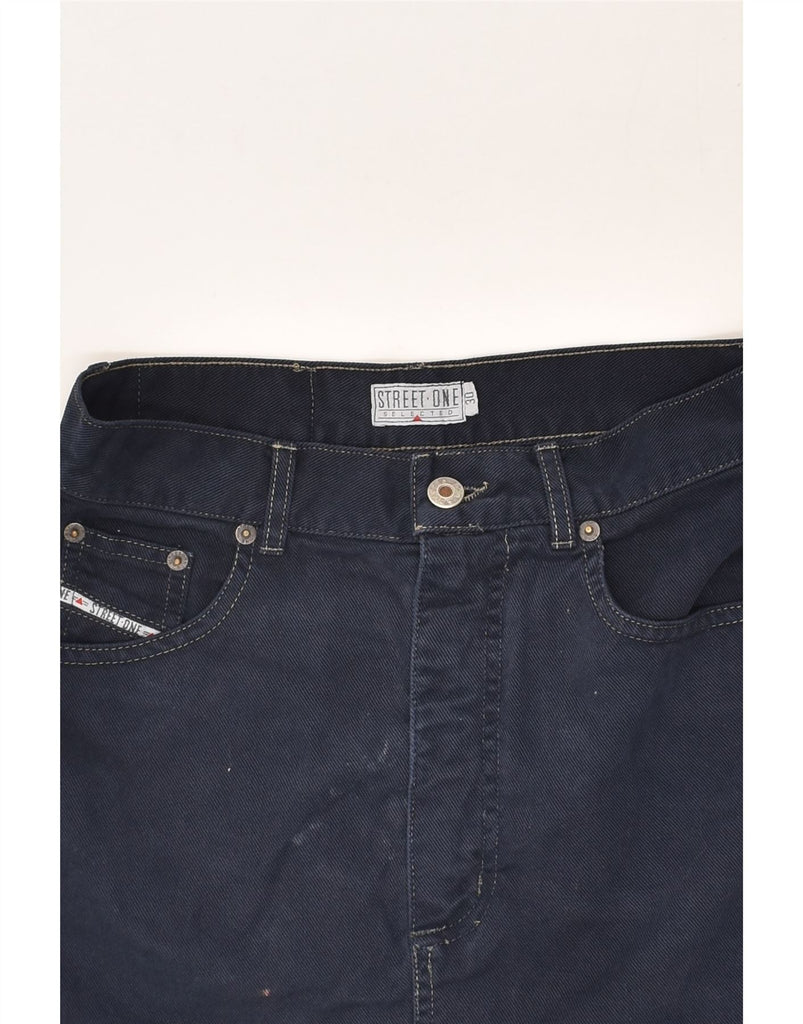 STREET ONE Womens Denim Skirt W30 Medium Navy Blue Cotton | Vintage Street One | Thrift | Second-Hand Street One | Used Clothing | Messina Hembry 