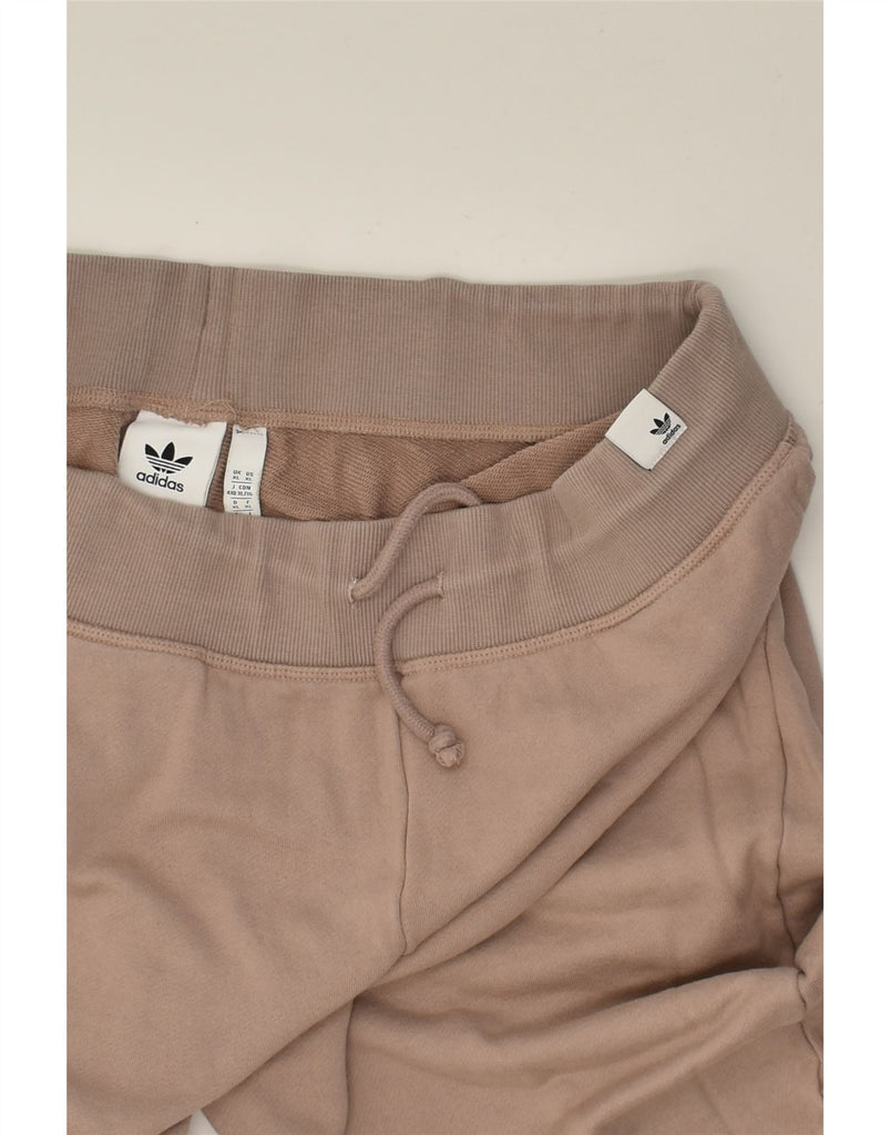 ADIDAS Womens Capri Tracksuit Trousers UK 18 XL Brown Cotton | Vintage Adidas | Thrift | Second-Hand Adidas | Used Clothing | Messina Hembry 