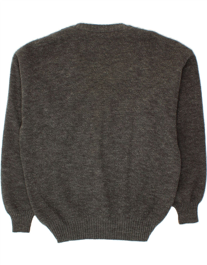 HUSKY Mens V-Neck Jumper Sweater IT 50 Medium Grey Acrylic Vintage Husky and Second-Hand Husky from Messina Hembry 