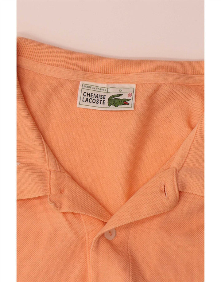 Lacoste Mens Polo Shirt Size 6 XL Orange Cotton