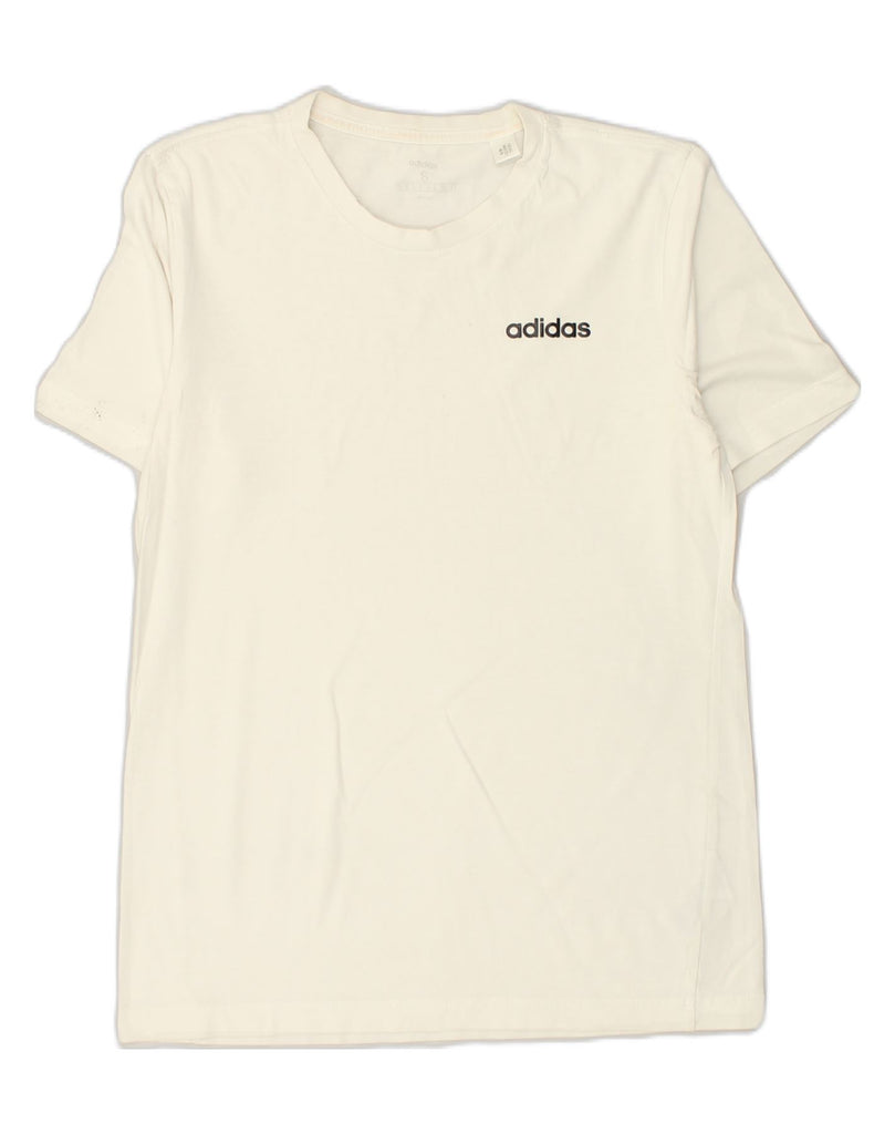 ADIDAS Mens T-Shirt Top Small White Cotton | Vintage Adidas | Thrift | Second-Hand Adidas | Used Clothing | Messina Hembry 