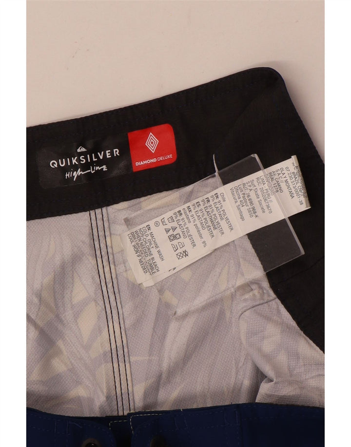Quiksilver Mens Swimming Shorts Large  Blue Floral Polyester