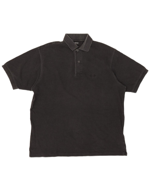 Hugo Boss Mens Polo Shirt XL Black Cotton