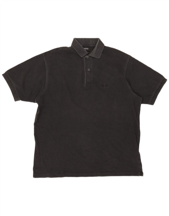 Hugo Boss Mens Polo Shirt XL Black Cotton