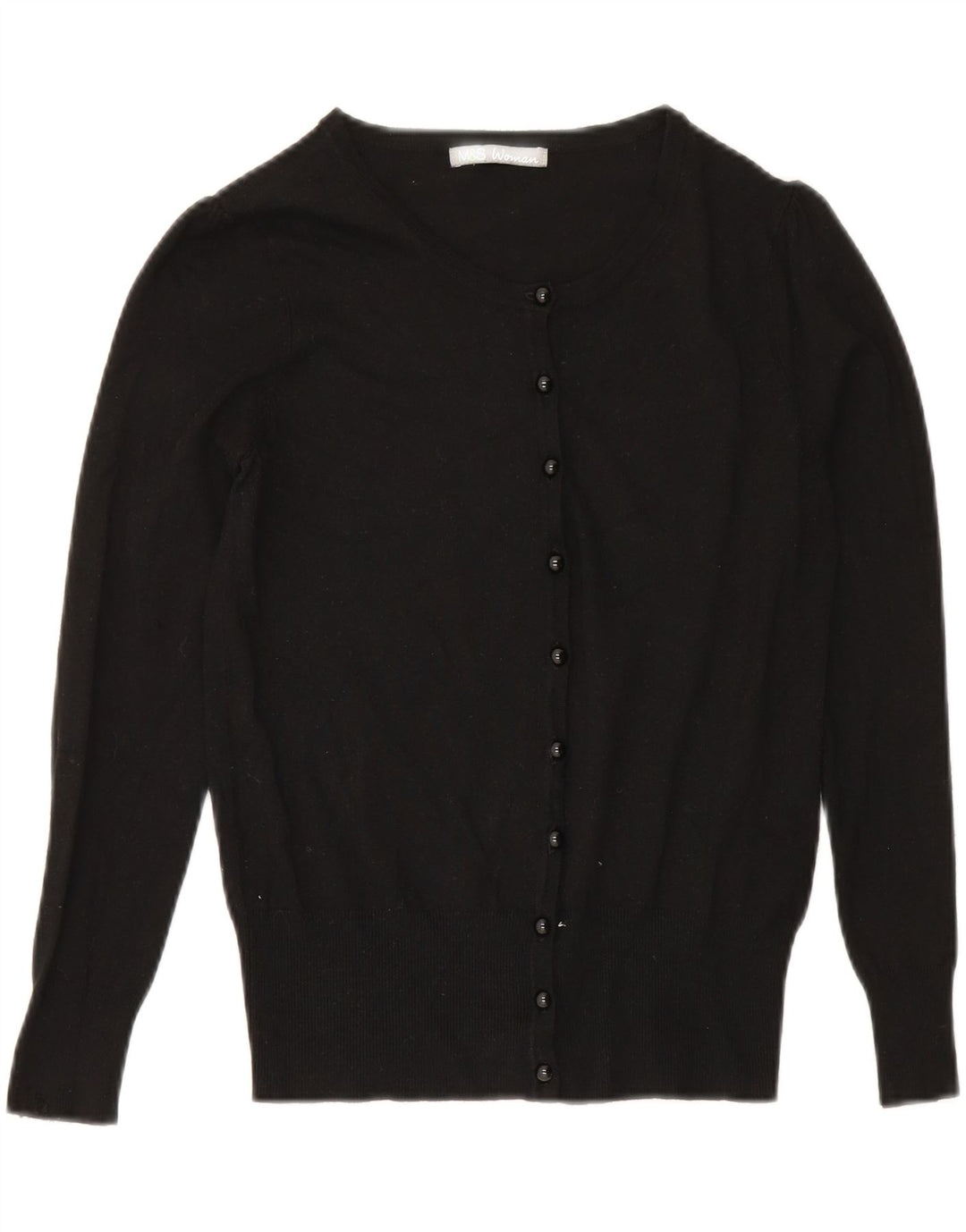 Marks & Spencer Womens Cardigan Sweater UK 10 Small Black Viscose