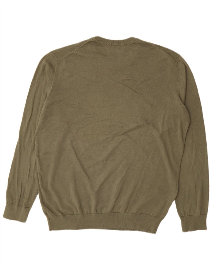 Rifle Mens Crew Neck Jumper Sweater 2XL Khaki Cotton