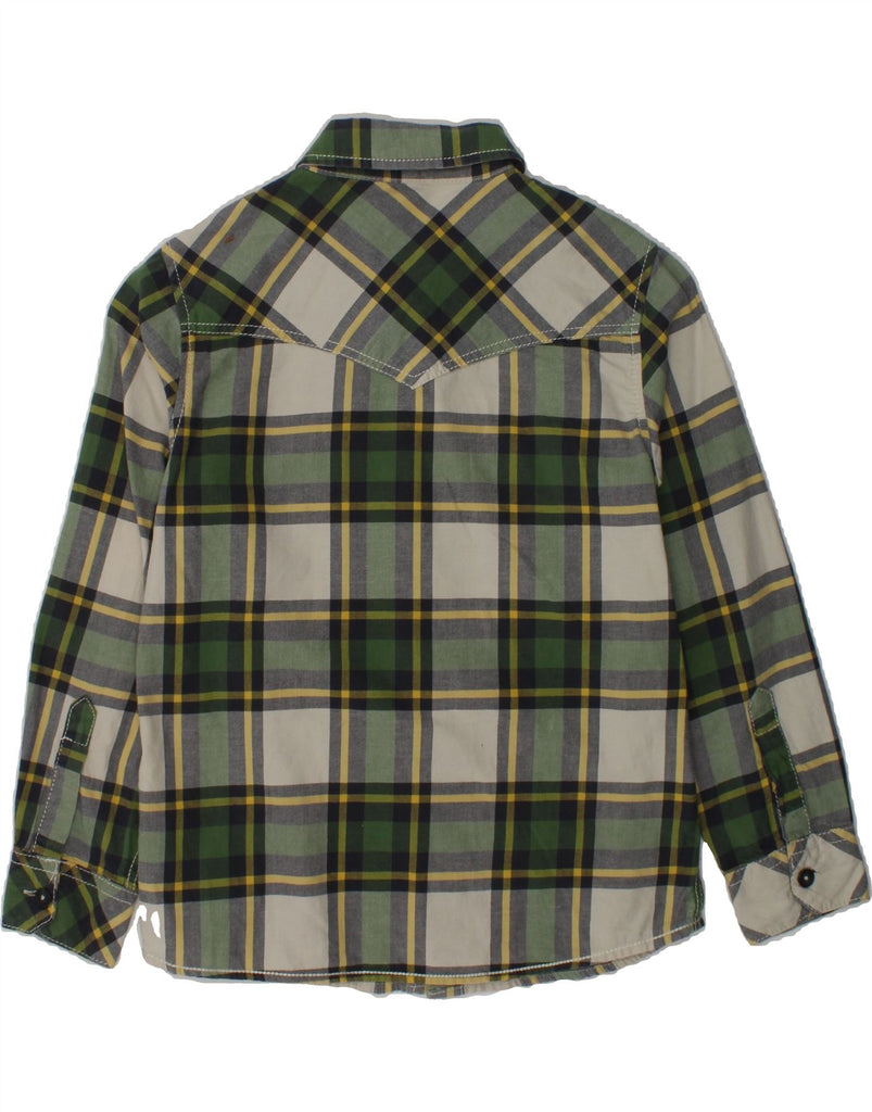 BENETTON Boys Shirt 6-7 Years Green Check | Vintage Benetton | Thrift | Second-Hand Benetton | Used Clothing | Messina Hembry 