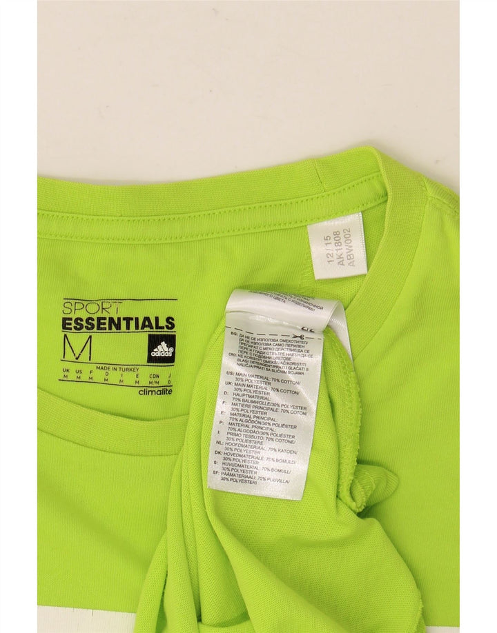 ADIDAS Mens Climalite Graphic T-Shirt Top Medium Green Cotton