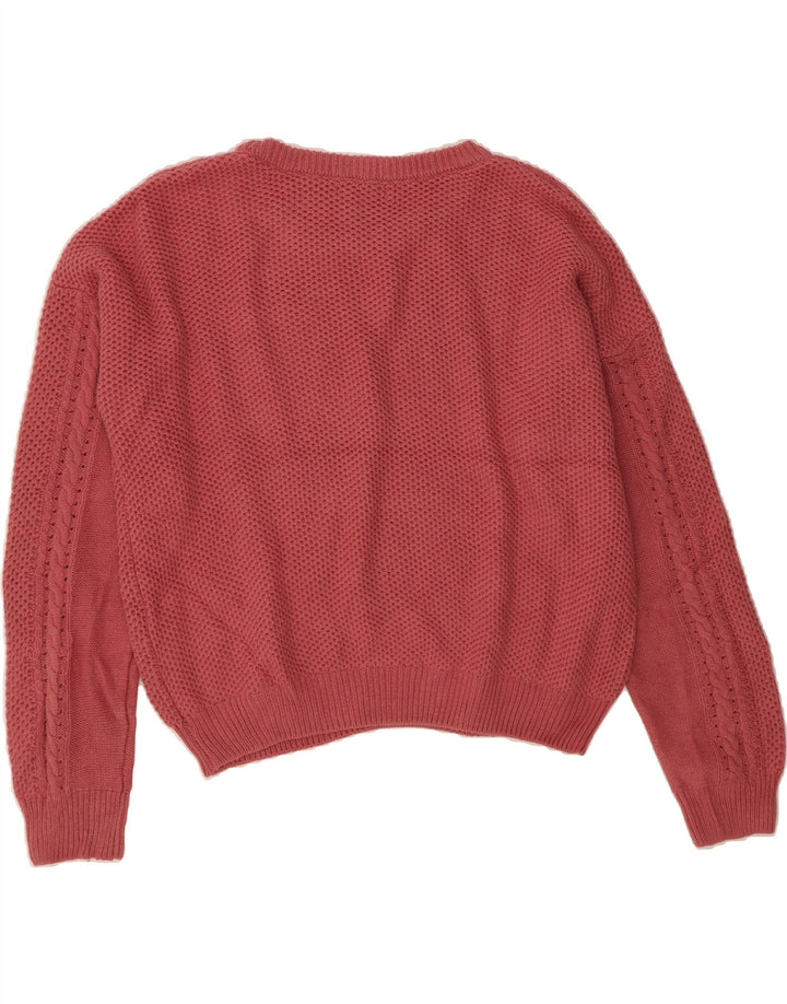 FOREVER 21 Womens Oversized Crop Crew Neck Jumper Sweater UK 16 Large Pink Vintage Forever 21 and Second-Hand Forever 21 from Messina Hembry 