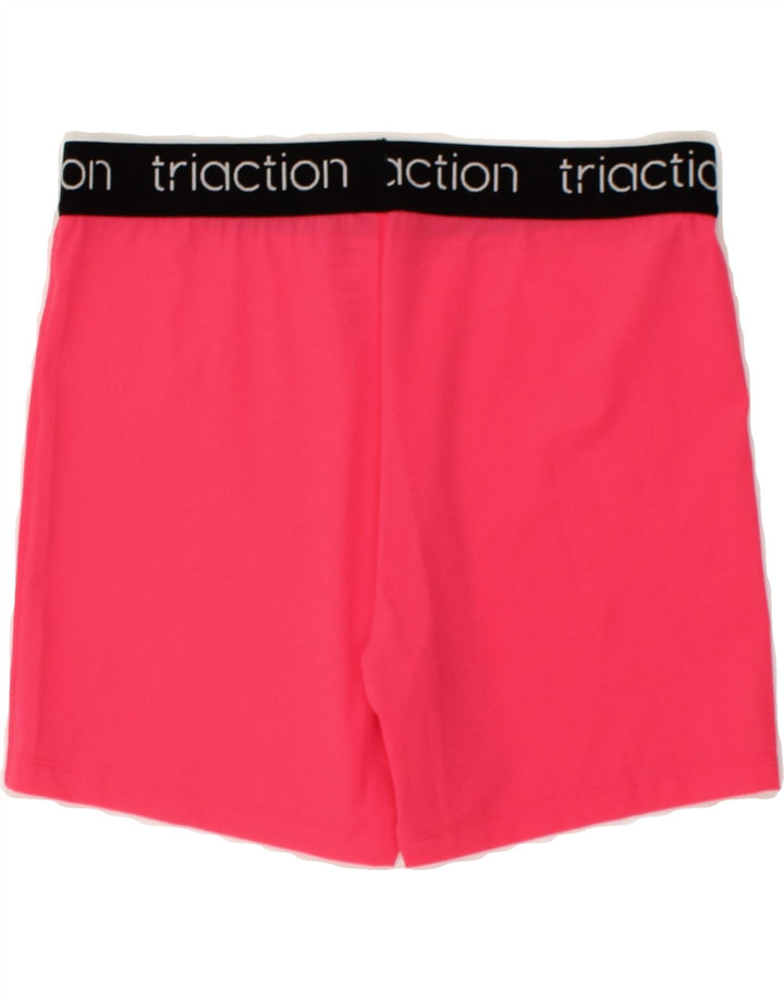 TRIUMPH Womens Graphic Sport Shorts UK 12 Medium Pink Colourblock Vintage Triumph and Second-Hand Triumph from Messina Hembry 