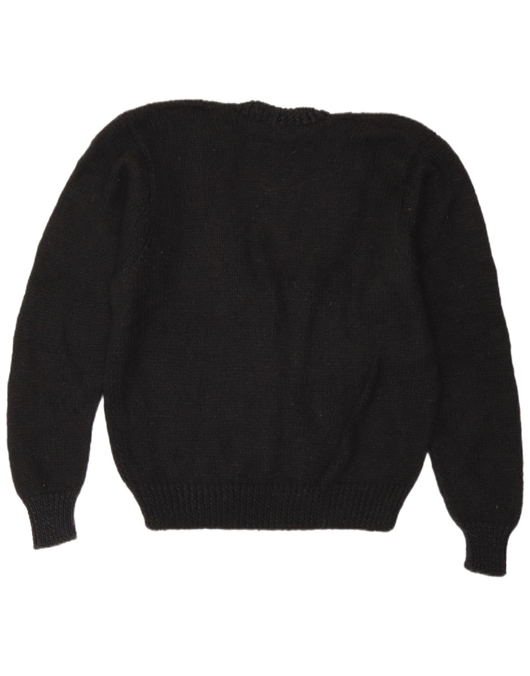 Vintage Womens V-Neck Jumper Sweater UK 16 Large Black