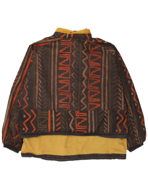 Vintage Mens Hooded Anorak Jacket UK 40 Large Multicoloured Geometric