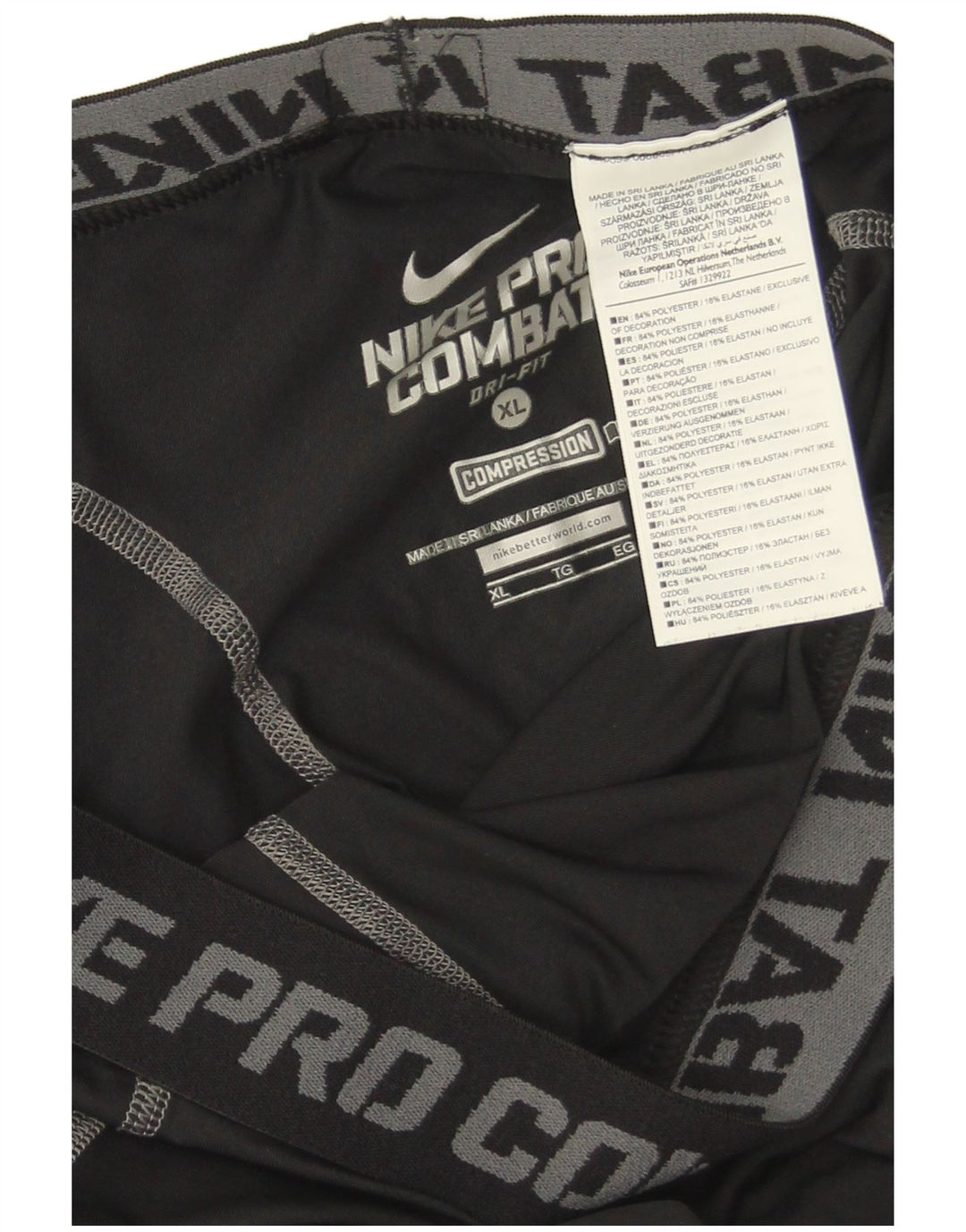 Nike Boys Dri Fit Graphic Leggings 13-14 Years XL Black Polyester