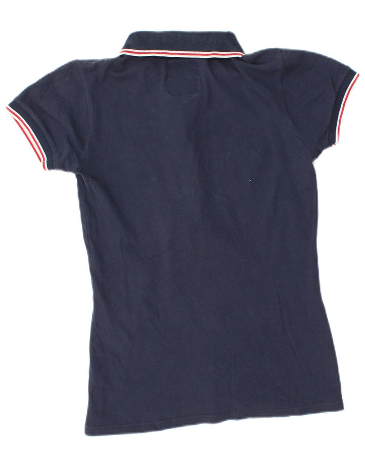North Sails Womens Polo Shirt UK 10 Small Navy Blue Cotton