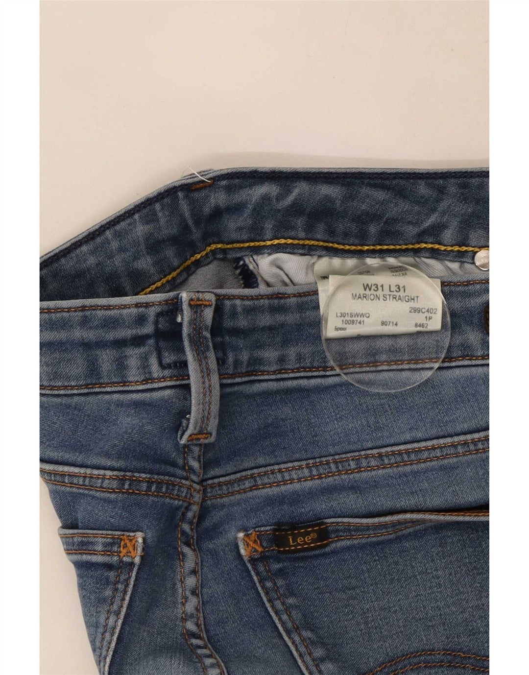 Lee Womens Marion Straight Jeans W31 L31 Blue Cotton