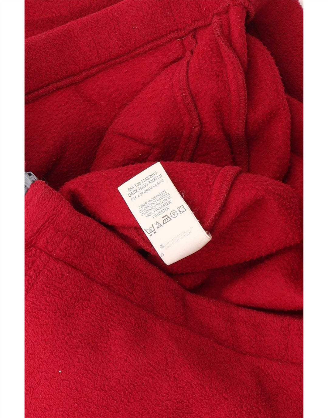 Marks & Spencer Womens Oversized Fleece Jacket UK 14 Large Red Polyester