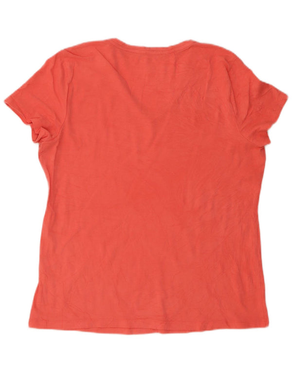 Nautica Womens T-Shirt Top UK 14 Large Orange Cotton