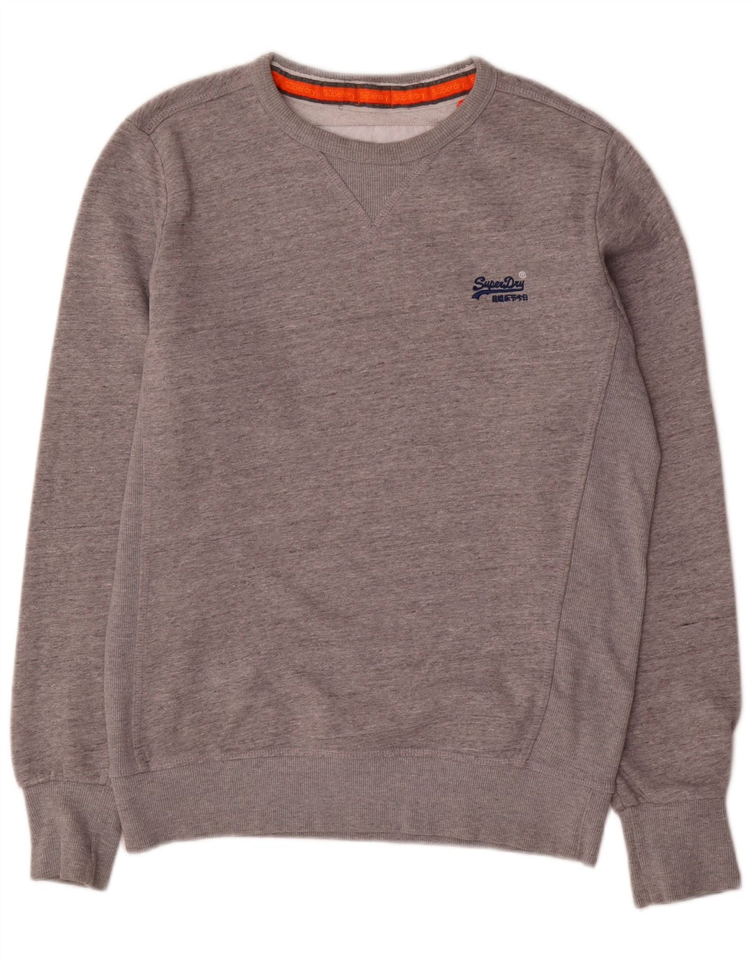 SUPERDRY Mens Sweatshirt Jumper Large Grey Flecked Cotton