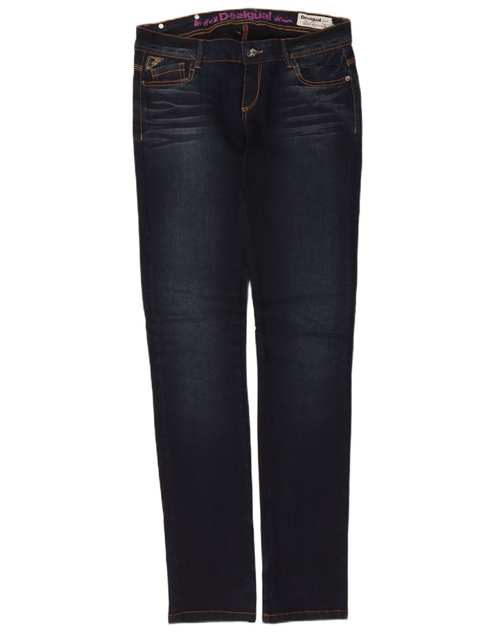 Desigual Womens Slim Jeans W30 L32 Navy Blue Cotton