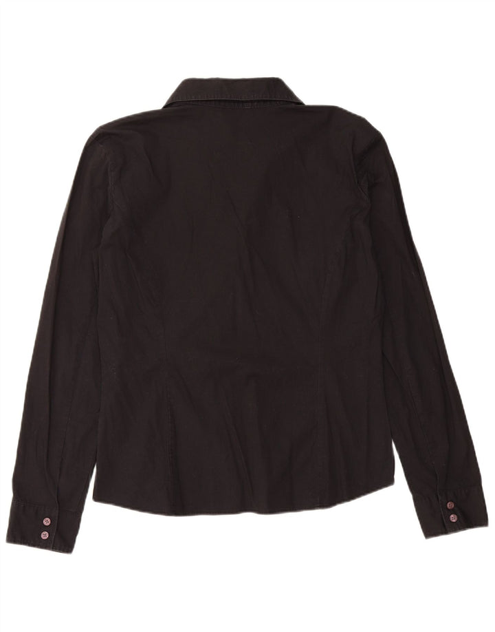 BENETTON Womens Pullover Shirt UK 16 Large Black