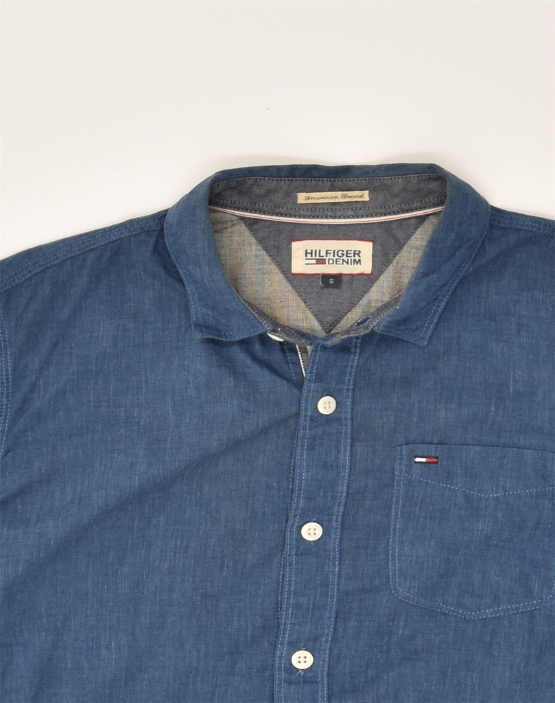 TOMMY HILFIGER Mens Shirt Small Blue Cotton | Vintage Tommy Hilfiger | Thrift | Second-Hand Tommy Hilfiger | Used Clothing | Messina Hembry 