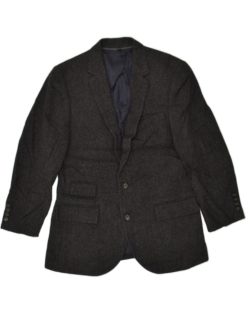 J. CREW Mens Ludlow 2 Button Blazer Jacket UK 38 Medium Grey Wool | Vintage J. Crew | Thrift | Second-Hand J. Crew | Used Clothing | Messina Hembry 