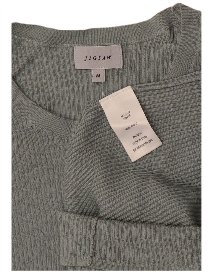JIGSAW Womens Boat Neck Jumper Sweater UK 12 Medium Grey Wool