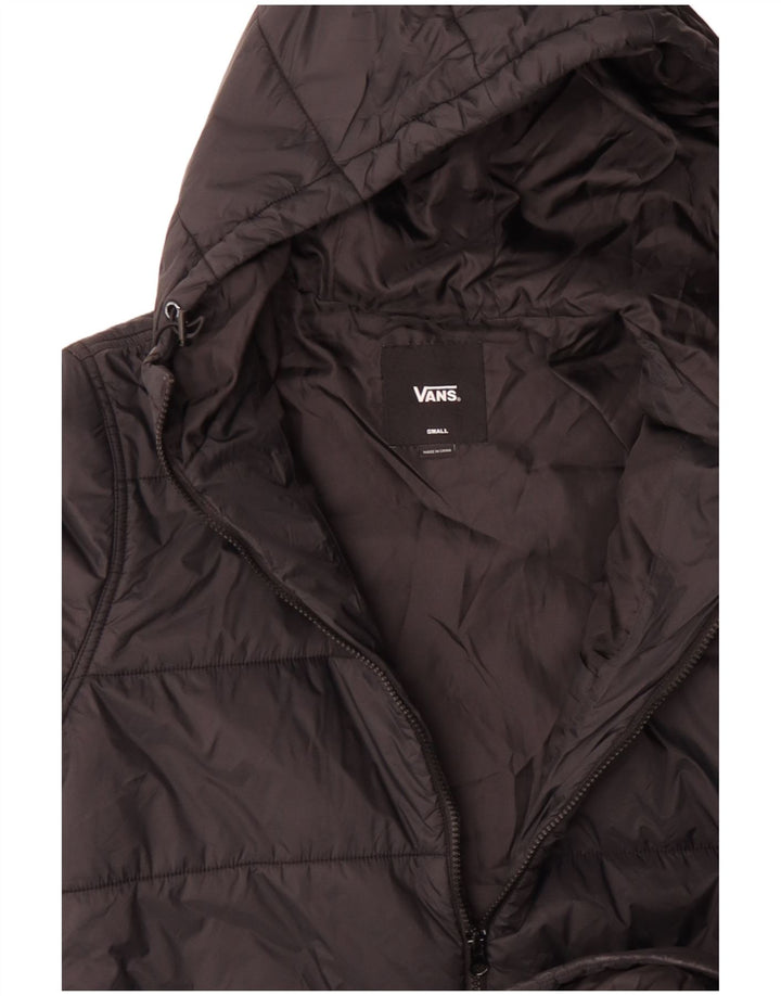 VANS Mens Hooded Padded Jacket UK 36 Small Black Nylon