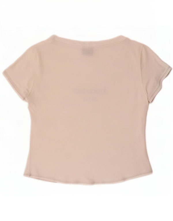Trussardi Jeans Womens Crop Graphic T-Shirt Top UK 18 XL White